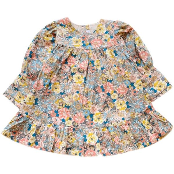 

2021floralbeachdressesforgirlskoreandresssummerprincessbabygirlsballgownskirtchildrenstoddlergirlclothes, Red;yellow