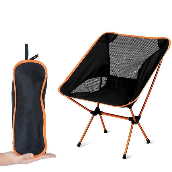 

portable fishing chair collapsible moon camping bbq picnic stool folding extended hiking seat outdoor equipment accessories