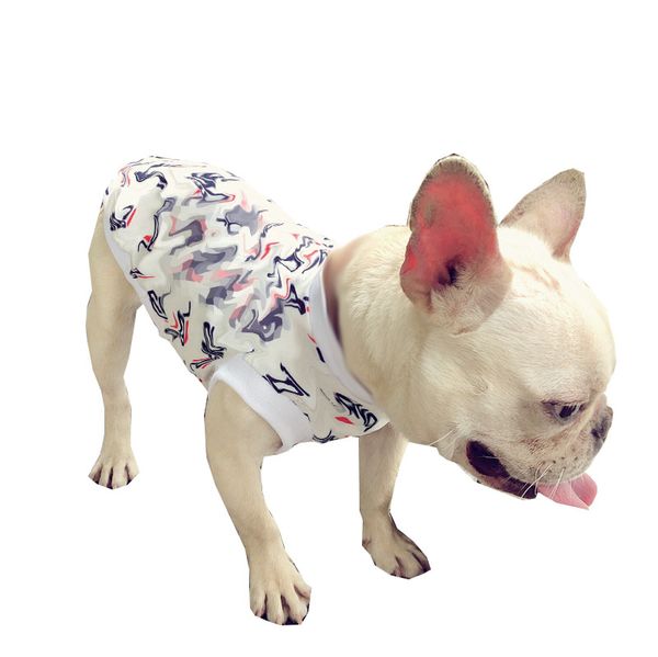T-shirt per cani alla moda, felpa estiva traspirante, abbigliamento per cani Schnauzer Teddy Bulldog, abbigliamento per animali domestici