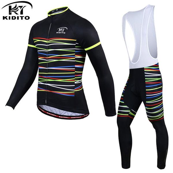 

racing sets kiditokt winter cycling clothing set invierno ropa ciclismo thermal fleece bike jersey bicycle clothes mens kit, Black;blue