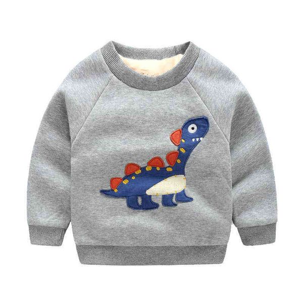 

zwf830 spring summer kids boys t shirt dinosaur cartoon print long sleeve o-neck baby girls cotton children t-shirt g1209, Blue