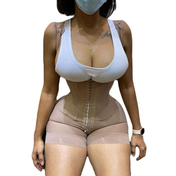 

women's shapewear faja colombiana mujer corset skims kim kardashian butt lifter cinta modeladora bust bodysuit body shaper, Black;white