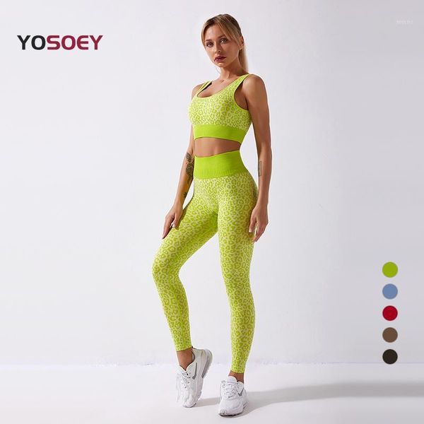 

women fitness yoga set leopard seamless sports suit high waist leggings gym pants sportswear workout bra clothing outfit