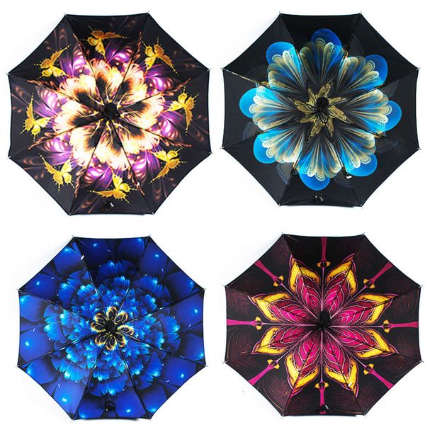 

creative small black umbrella folding gum three fold for men and women