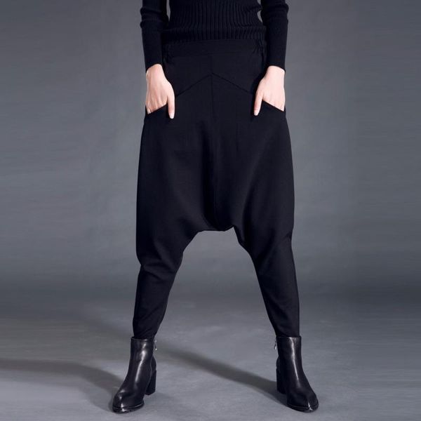 

women's pants & capris ms. spring and autumn fashion casual large size feet collapse hanging files significantly thin models black hare, Black;white