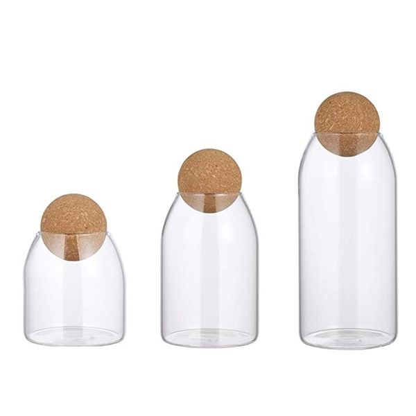 

storage bottles & jars glass jar with wood lid ball clear candy for serving tea coffee