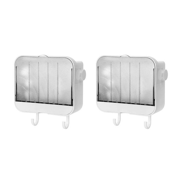 

soap dishes vertical dust-proof dish with lid, bathroom nail-wall hanging holder