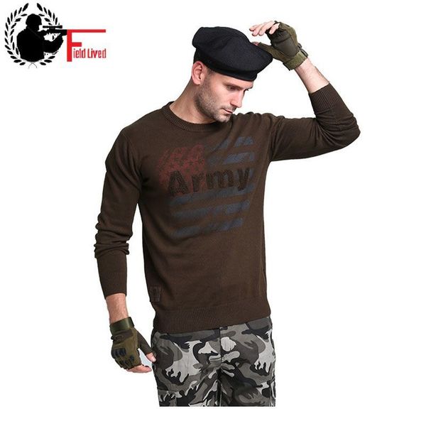 Maglione di me inverno autunno moda di alta qualità 100% cotone plus size esercito militare esercito maglione maglione maglione maglione maschio pullover 3xl 210518