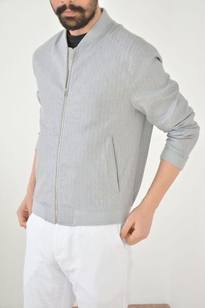 

bomber cotton linen zipper gray men 's jacket men's jackets, Black;brown