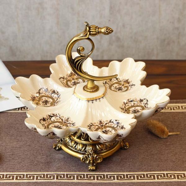 

dishes & plates luxury ceramic plate fruits basket nordic modern design kitchen porcelain serving tray home decor bc50gp