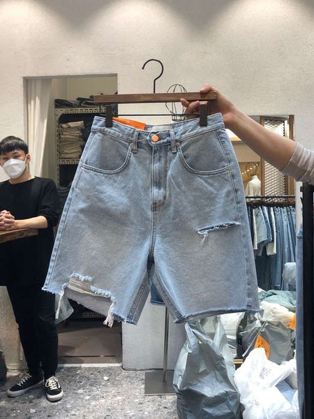 

spring and summer fashion old hole cowboy shorts, Blue