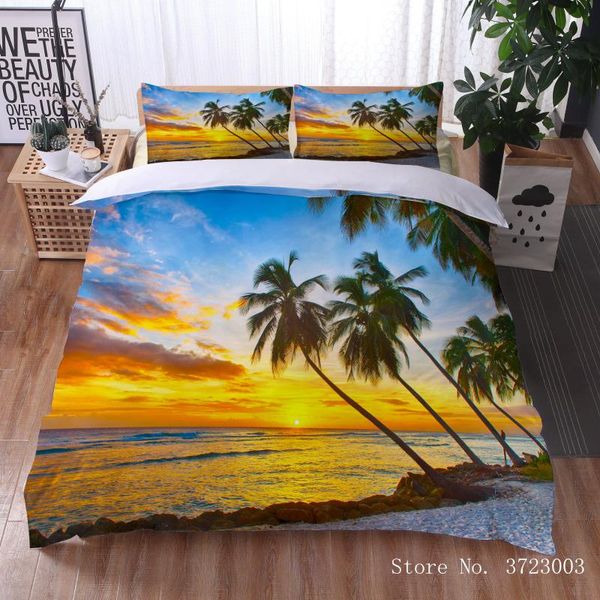 

bedding sets 3d scenery printing set 2/3pcs cartoon duvet cover bed linens bedclothes twin full  king size