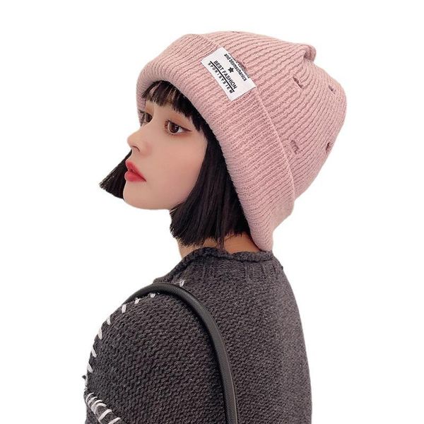 

beanies hole knitted hat, beanie, melon leather personality acne hip-hop style couple hat cap