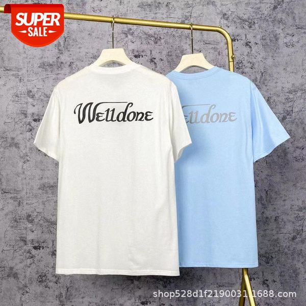 

spring and summer we11 reflective letters logo short sleeve #jg86, White;black