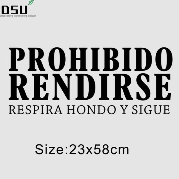 

inspiring spanish quotes prohibido rendirse art wall stickers office destination living room bedroom kids decor wallpapers