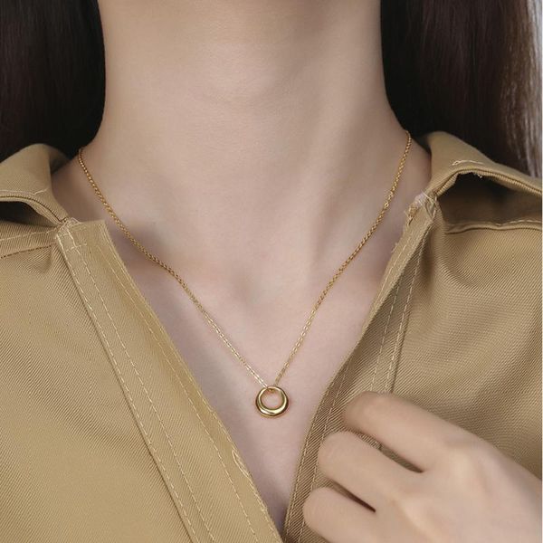 

sterling silver korean necklace ins simple wild fashion spiral female clavicle neck chain accessories chains