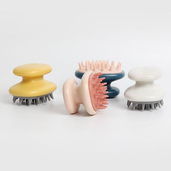 

hair brushes portable handheld silicone shampoo brush, household anti-dandruff fragrance comb, plastic air cushion massage comb, Silver