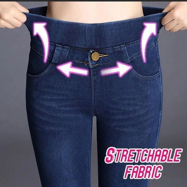 

thermal fleece denim jeggings high-waisted high stretch women skinny jeans trousers j55 women's pants & capris, Black;white