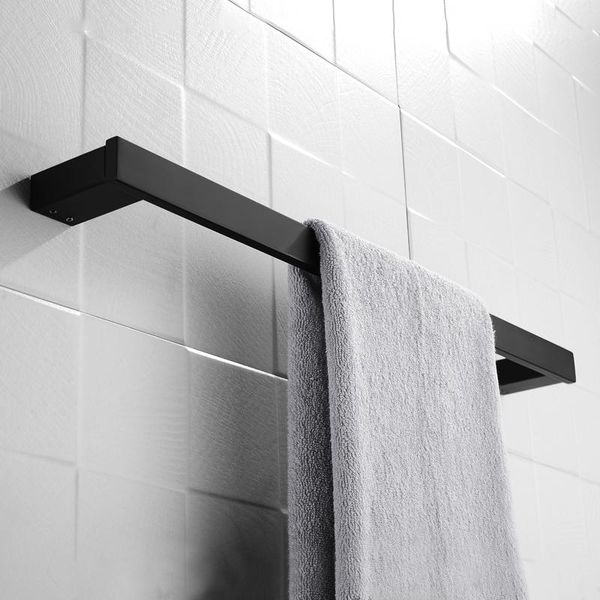 

stainless steel mablack single square towel bar one hanger wall mounted rack holder for home el apartment rings