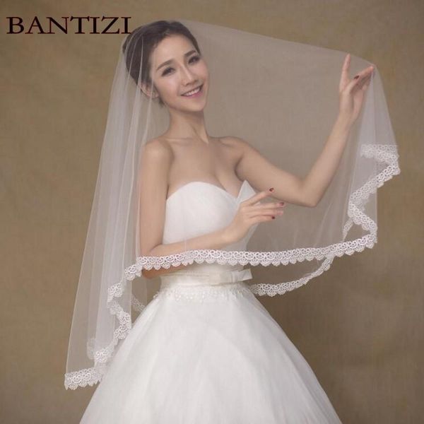 

bridal veils ivory 1.5 meters lace edage wedding veil tulle accessories velos de novia 2021, Black