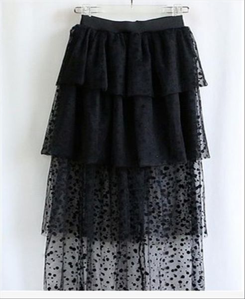 

arrival black stunning fashion women skirt romantic street layered cake long