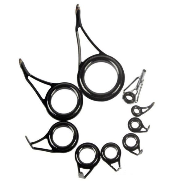 

1pc 8 size fishing rod guide tip ring circle pole repair kit set silver accessories