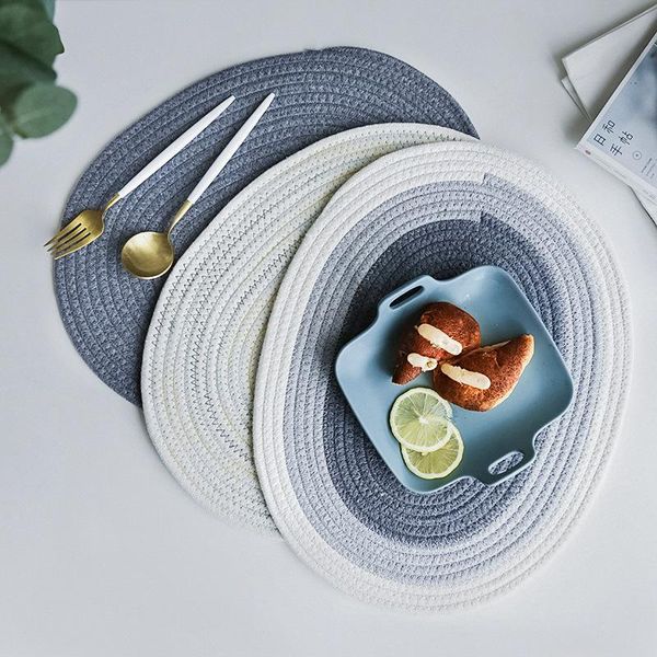 

cushion/decorative pillow simple large oval cotton placemats home kitchen anti-scald insulation pot mats thickened table high temperature r