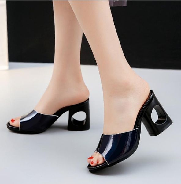 

sandals high sandalias pu heels solid party plus size mujer sapato feminino women pumps peep toe shoes woman sf0830, Black