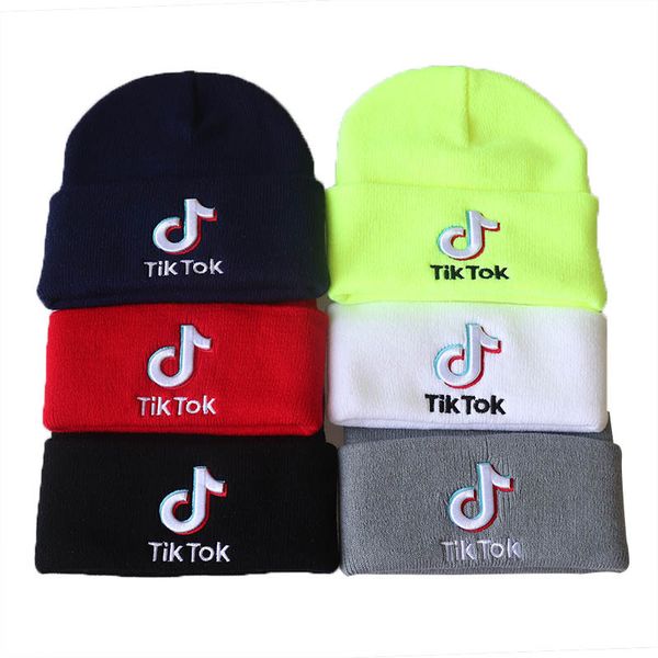 

2021 tik tok printed women men's autumn winter knitted caps fashion outdoor travel sports ski crochet hat g417vji, Yellow