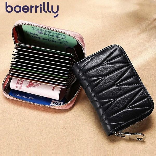 

card holders ladies coin purse wallet rfid holder genuine leather women female mini wallets porte monnaie femme, Brown;gray