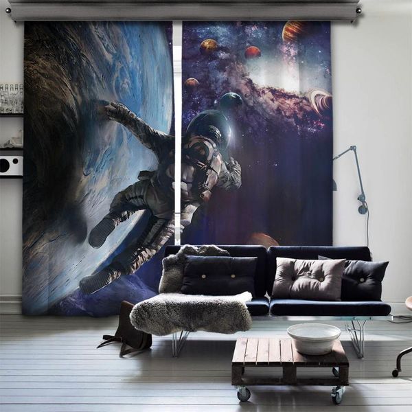

depth of the universe blackout 2 panels curtain kids room living ethnic child grey interstellar space mixed & drapes