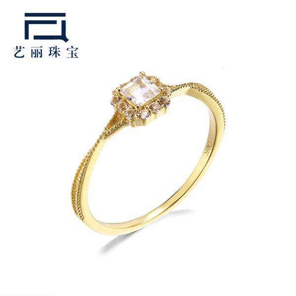 

light jewelry 9k glittering white proposal ring for women, Black