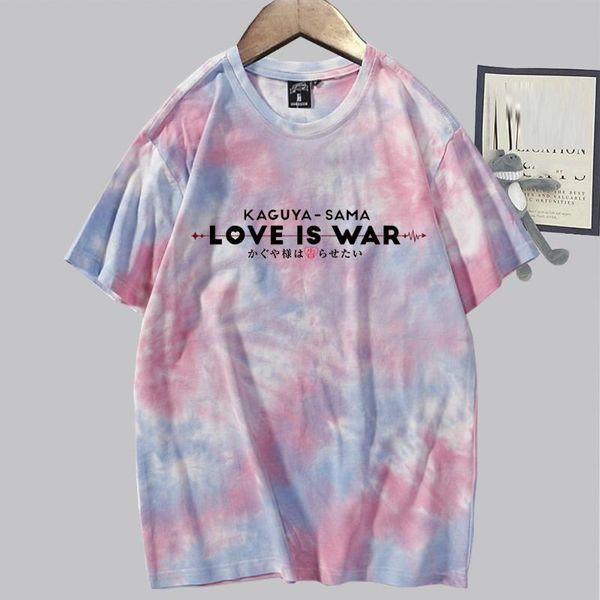 

women's t-shirt anime kaguya sama love is war causal letter printed tees harajuku tie-dye shirt novelty fashion unisex, White