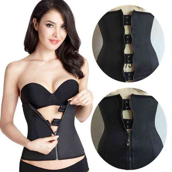 

luxury women's shapers zipper belt fitns latex waist abdomen band corset shaping cloth for women, Black;white