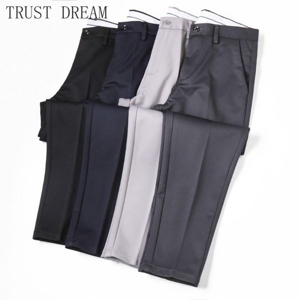 

men suit pants slim spring summer fall men's, Black