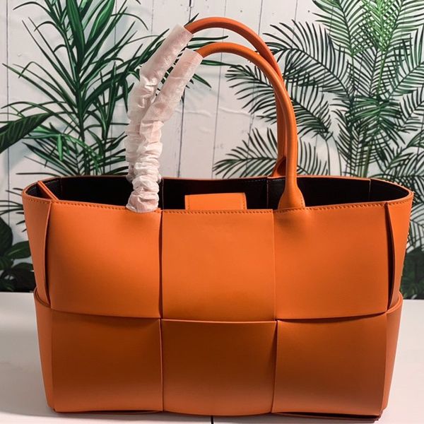 

star same style leather knitting large capacity hand-held tote bag mother and son single shoulderhand handbags cowhide underarm shopping