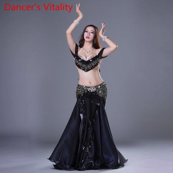 

stage wear belly dance costumes for girls rumba cha-cha tango salsa samba latin professional suit 2pcs bra+skirt, Black;red