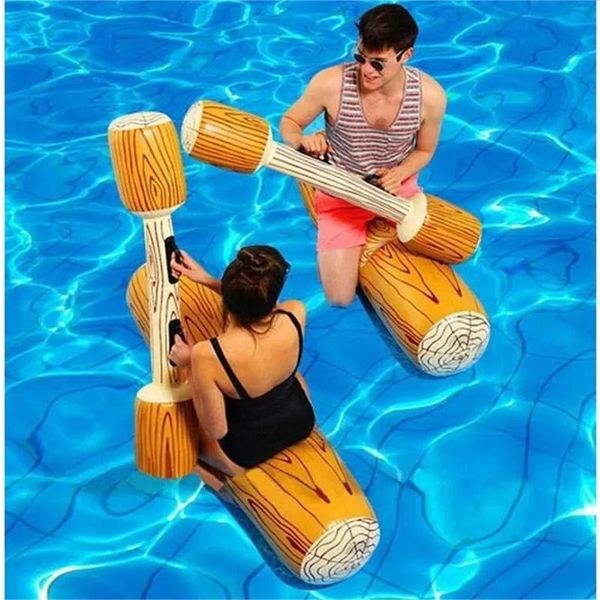 

2pcs/set pool inflatable rafts bumper gladiator ride-ons toys summer water swimming kickboard for kids life vest & buoy