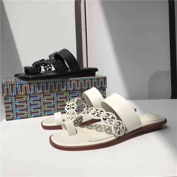 

spring and autumn new youth black sheepskin tb flat slippers for women zlh