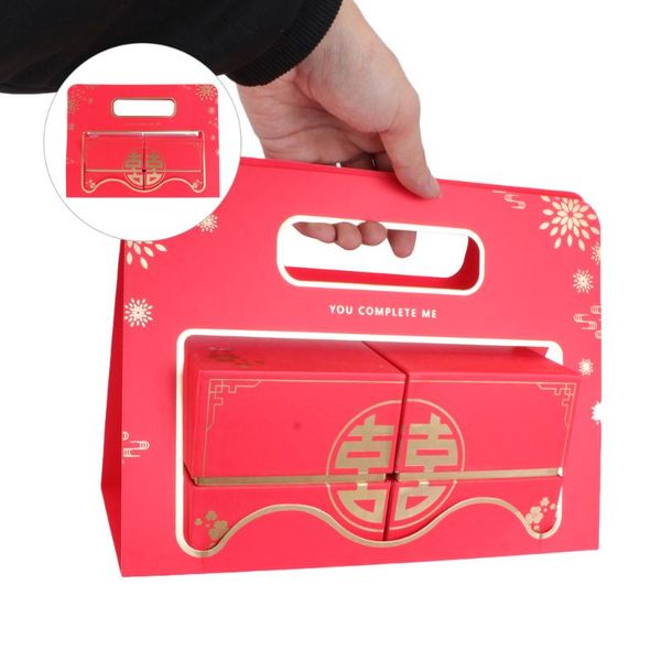 

gift wrap 5pcs wedding candy box packaging creative storage container (red)