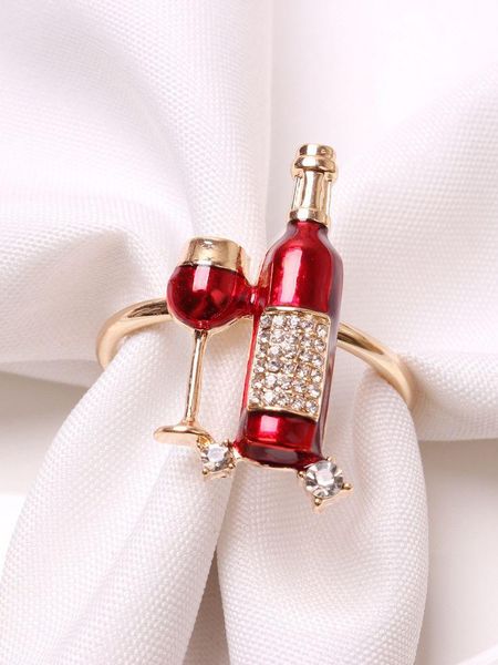 

napkin rings 10 / pcs red wine bottle cup ring table accessories buckle