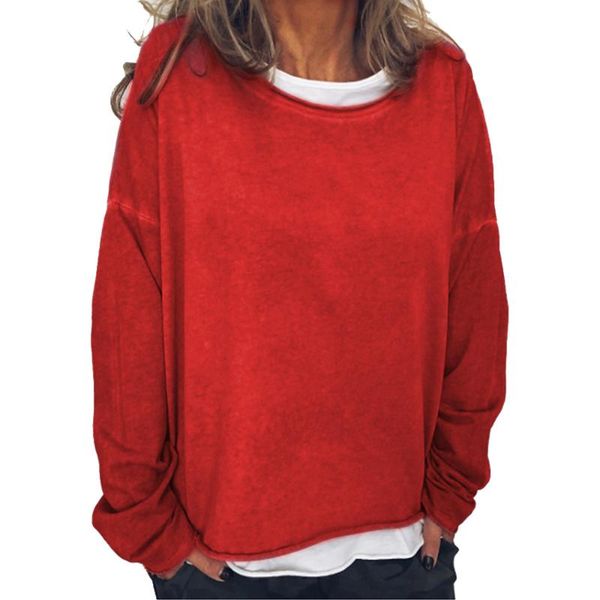 

women's hoodies & sweatshirts fashion solid o neck pullover long sleeve autumn winter casual simple female clothing, Black