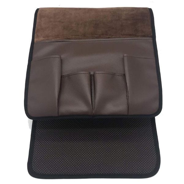 

storage bags 5 pockets couch arm rest non slip pu leather home hanging sofa side remote control chair magazine practical bag
