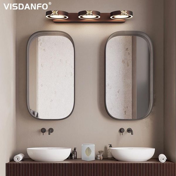 

wall lamp dimmable creative led waterproof bathroom aluminum light surface mounted diamond ring dressing table lighting