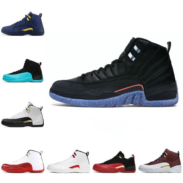 

jumpman twist low easter 12 12s mens basketball shoes utility grind indigo flu game dark concord ovo white reverse taxi fiba gamma blue the, Black