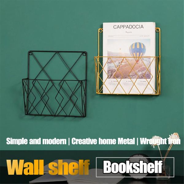 

kitchen storage & organization nordic metal wall-mounted magazine books display racks creative wall decorative baskets deskspaper holder