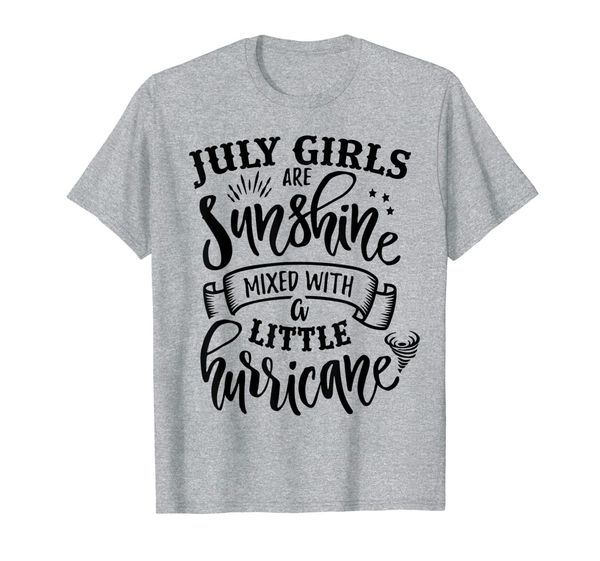 

july girls are sunshine mixed little hurricane t-shirt, White;black