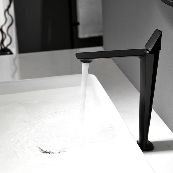 

bathroom basin faucets blacked cold mixer tap black paint operation high sink