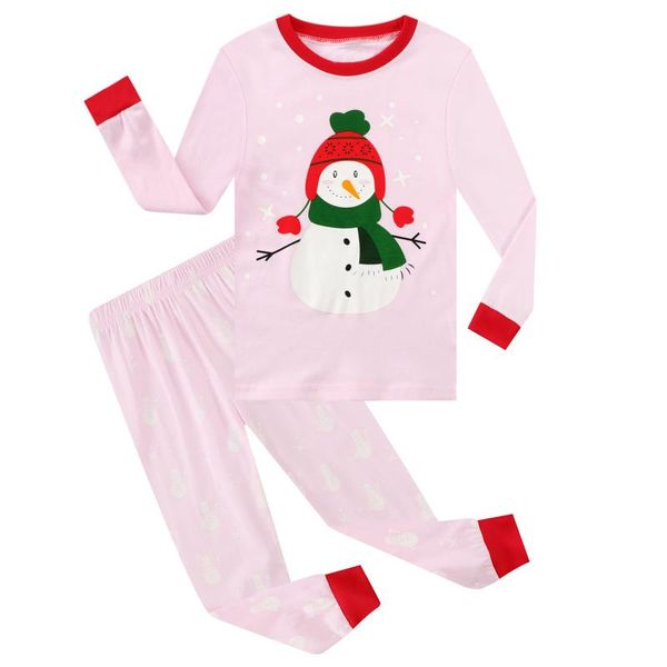 

pajamas telotuny kids baby boy girls pajama sets christmas snowman print long sleeve cotton sleepwear pants outfits, Blue;red