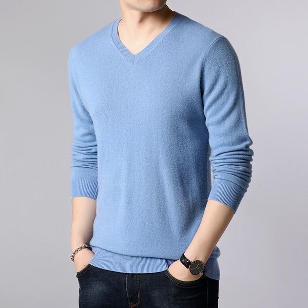 

men's sweaters 2021 spring autumn men v-neck pullover sweater fashion solid color thick and warm knitted male long sleeve clothes e105, White;black